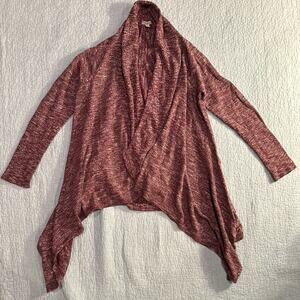 Lucky Brand Maroon Shawl Neck Cardigan - Size Medium